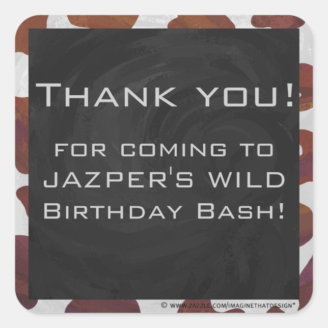 Sticker Carré Monogramme Brown et blanc de vache (Devant)