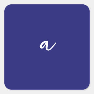 Sticker Carré Monogramme clair minimaliste couleur bleu minuit