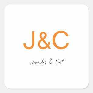 Sticker Carré Monogramme classique professionnel minimaliste sim