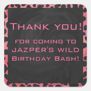 Sticker Carré Monogramme Dalmatien Noir et Rouge