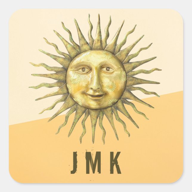 Sticker Carré Monogramme de la face solaire céleste (Devant)