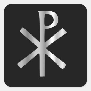 Sticker Carré Monogramme du Christ - rho chi