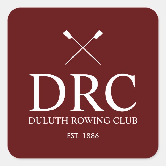 Sticker Carré Monogramme du Classic Rowing Club (Devant)
