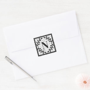 Sticker Carré Monogramme en impression mosaïque
