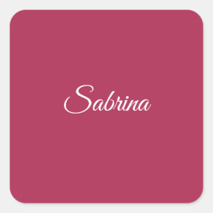Sticker Carré Monogramme minimaliste rose cerise rose