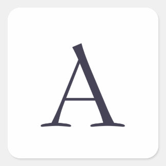 Sticker Carré Monogramme moderne élégant bleu clair initial