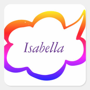 Sticker Carré Monogramme moderne Rainbow Girl