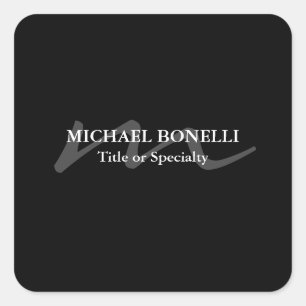 Sticker Carré Monogramme moderne tendance initial professionnel