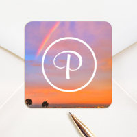 Monogramme Orange Blue Sunset Rainbow Photographie