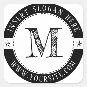 Sticker Carré Monogramme professionnel personnalisé