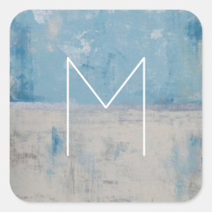 Sticker Carré Monogramme Silver Aura