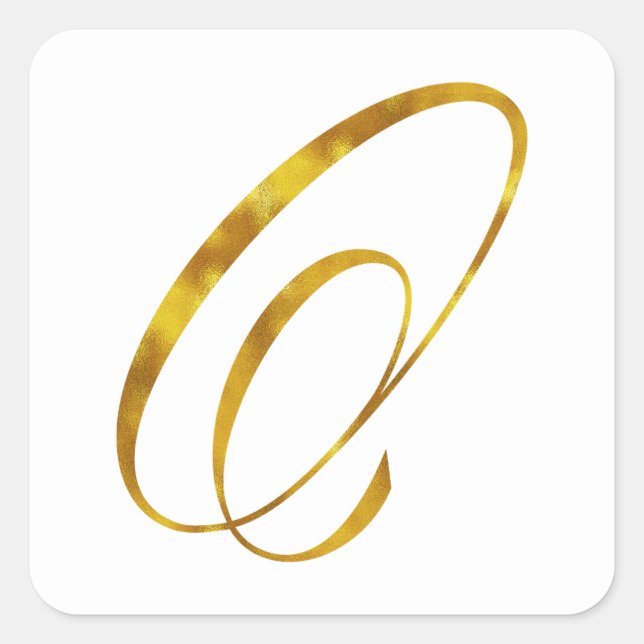 Sticker Carré Monogramme sur mesure O Faux Gold Foil Monogrammes (Devant)