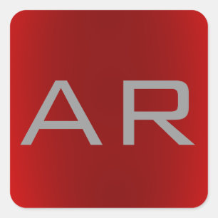 Sticker Carré Monogramme tendance gris élégant