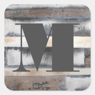 Sticker Carré Monogramme Terre et fumée I