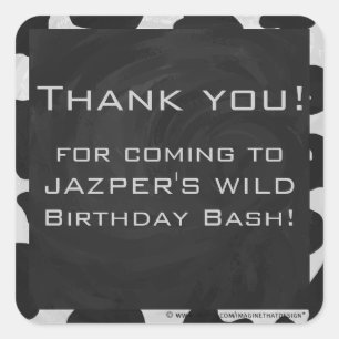 Sticker Carré Monogramme vache noir et blanc