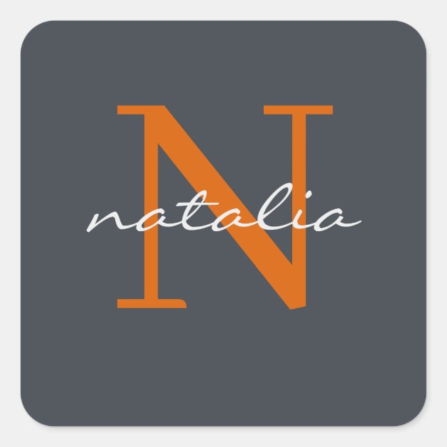 Sticker Carré monogrammed personnalisé (Devant)