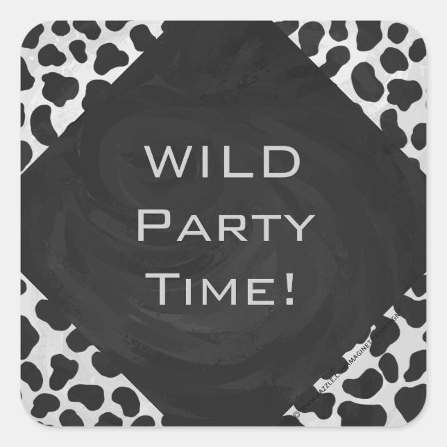 Sticker Carré Monographie dalmate noir et blanc (Devant)