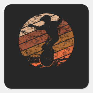 Sticker Carré Monowheel Vintage Sunset EUC Retro