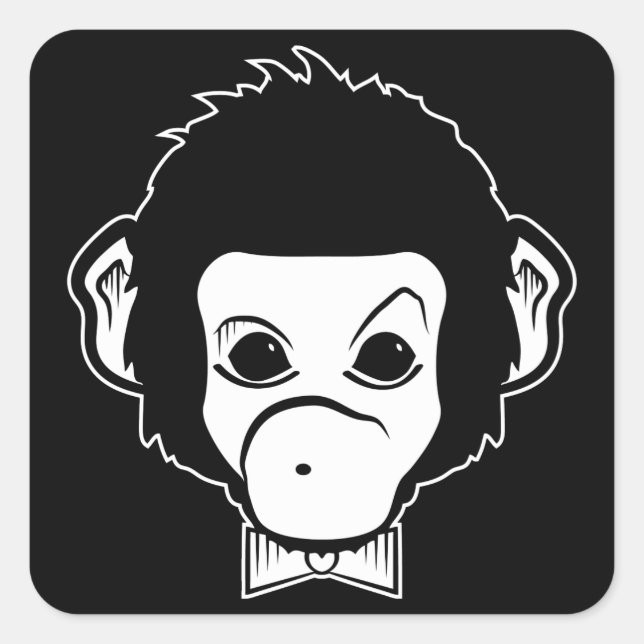 Sticker Carré monsieur monkey (Devant)