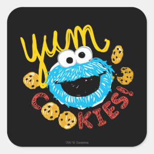 Sticker Carré Monster de biscuits Yum