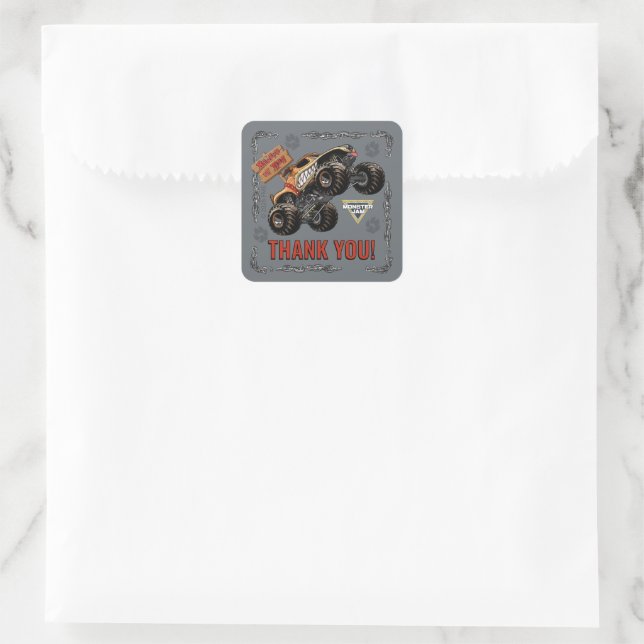Sticker Carré Monster Jam - Anniversaire de Monster Mutt (Sac)