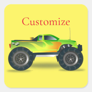 Sticker Carré Monster Truck Thunder_Cove