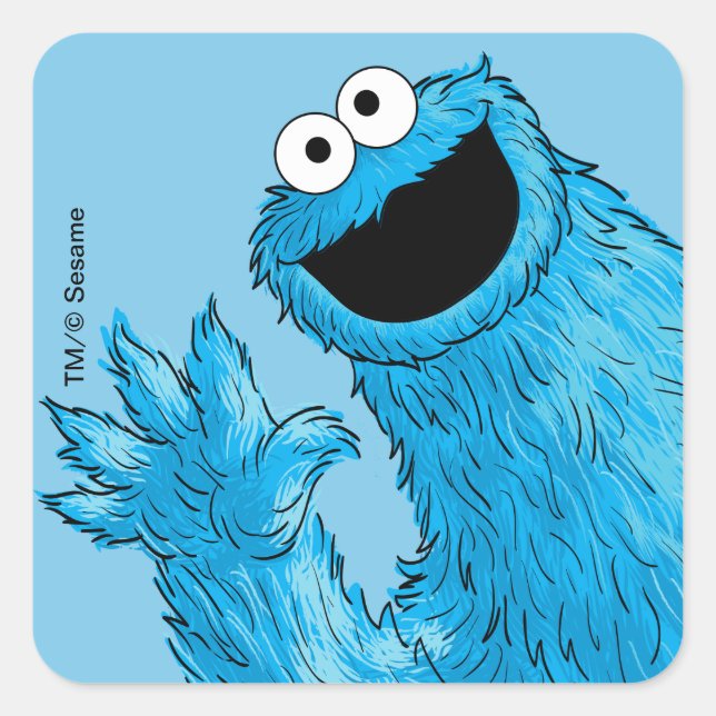 Sticker Carré Monstre à la fin de cette histoire | Cookie (Devant)