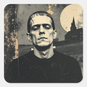 Sticker Carré Monstre de Frankenstein Halloween