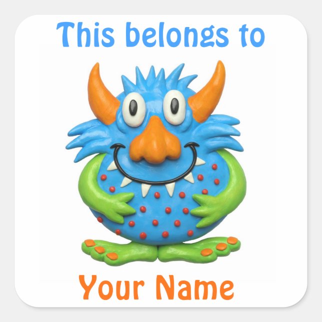 Sticker Carré Monstre Doux (Devant)