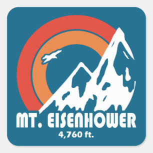 Sticker Carré Mont Eisenhower New Hampshire Sun Eagle