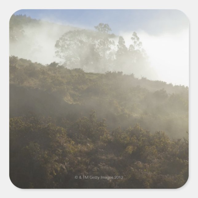 Sticker Carré Mont Haleakala, Maui, Hawaii, États-Unis (Devant)