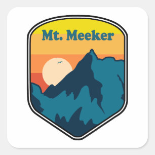 Sticker Carré Mont Meeker Colorado Sunrise