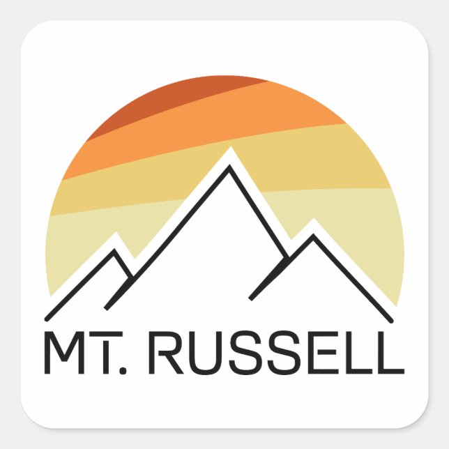 Sticker Carré Mont Russell Californie Rétro (Devant)