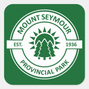 Sticker Carré Mont Seymour Provincial Park Sun Trees