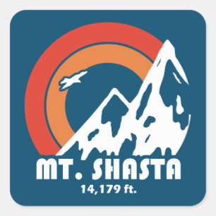 Sticker Carré Mont Shasta California Sun Eagle