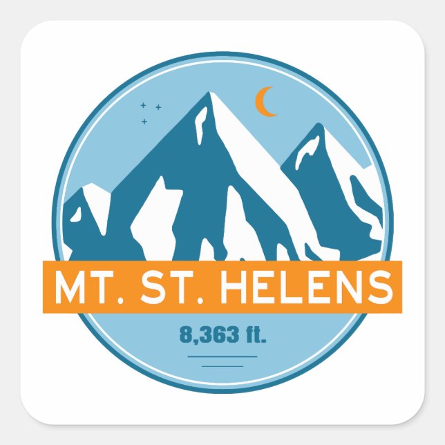 Sticker Carré Mont St. Helens Washington Stars Moon (Devant)