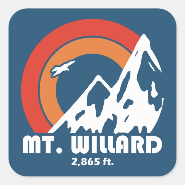 Sticker Carré Mont Willard New Hampshire Sun Eagle (Devant)
