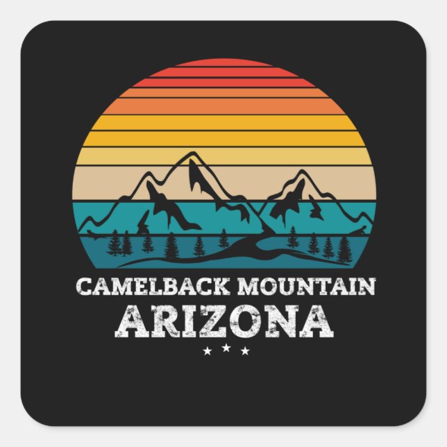 Sticker Carré MONTAGNE CAMELBACK Arizona (Devant)