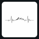 Sticker Carré MONTAGNE HEARTBEAT Funny Hikers Wanderer<br><div class="desc">Le Drôle Randonnée MONTAGNE HEARTBEAT Hikers Wanderer cadeau! Pour les amateurs de plein air,  camping,  amoureux de la nature,  randonneurs et alpinistes ! Des idées cadeaux de plein air,  des parcs nationaux de trekking,  la journée nationale de la randonnée,  des cadeaux de montagne ou un anniversaire de randonnée!</div>