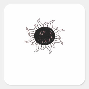 Sticker Carré Montagnes de l'Espace Solaire Whimsigoth et Couche