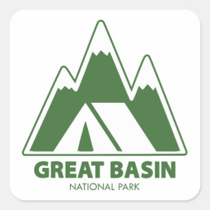 Sticker Carré Montagnes du Great Basin National Park Camping