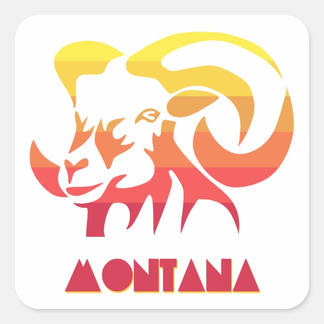 Sticker Carré Montana Bighorn (Devant)