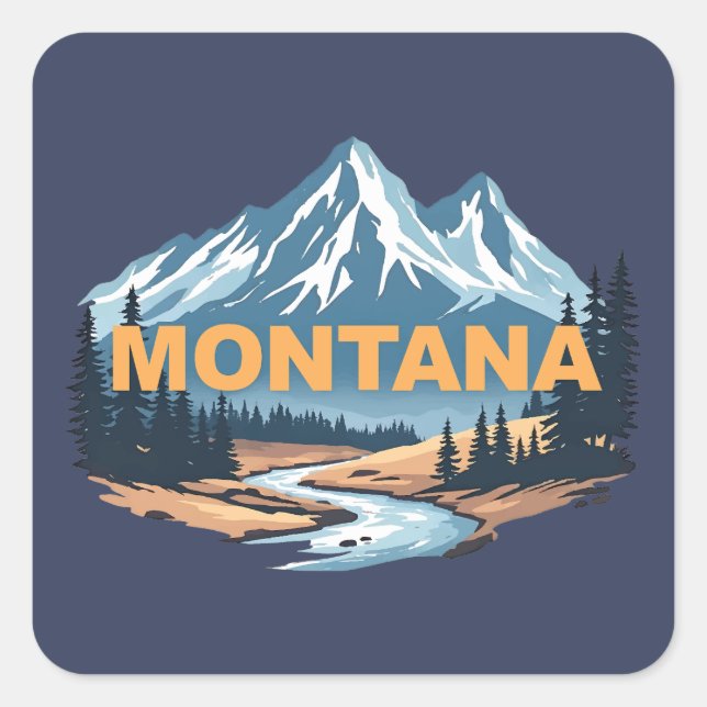 Sticker Carré Montana États-Unis d'Amérique (Devant)