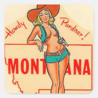 Sticker Carré Montana voyage vintage