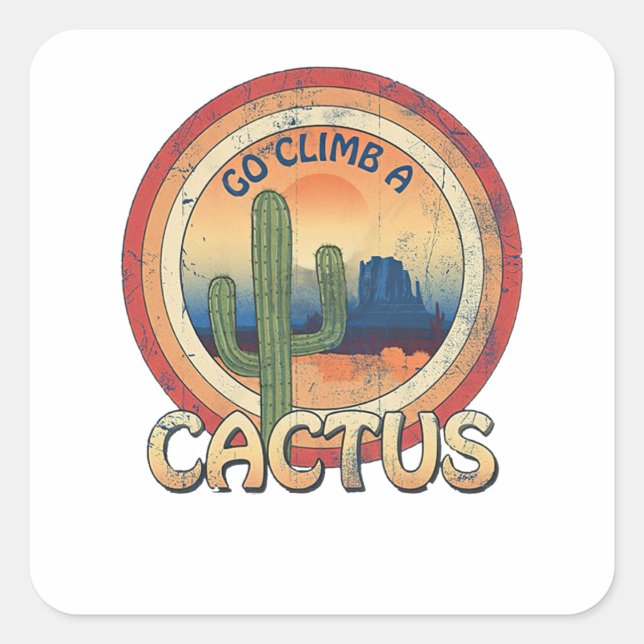 Sticker Carré Monter un cactus (Devant)