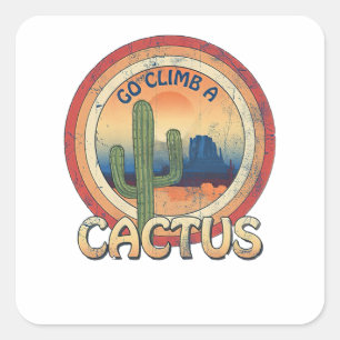 Sticker Carré Monter un cactus
