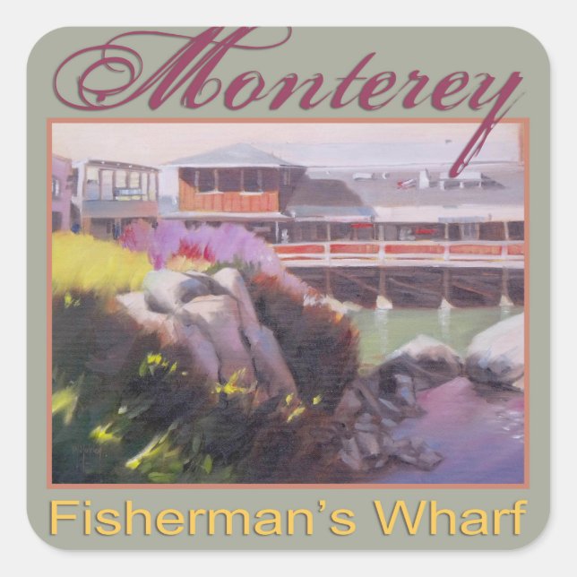 Sticker Carré Monterey Fisherman Wharf Scenic California Coast (Devant)