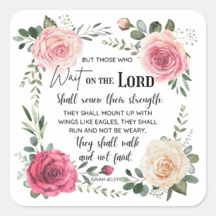 Sticker Carré Montez Avec L'Aile Comme Des Aigles Ésaïe 40:31