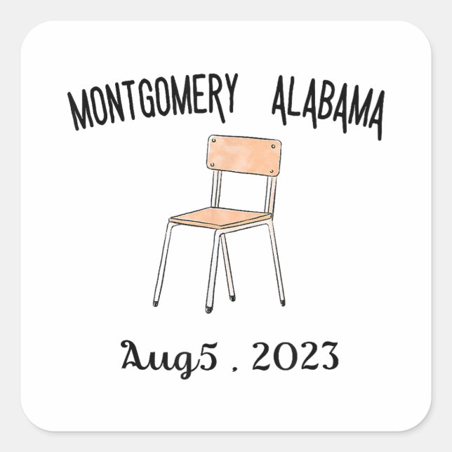 Sticker Carré Montgomery Alabama lutte contre les rives de la ri (Devant)