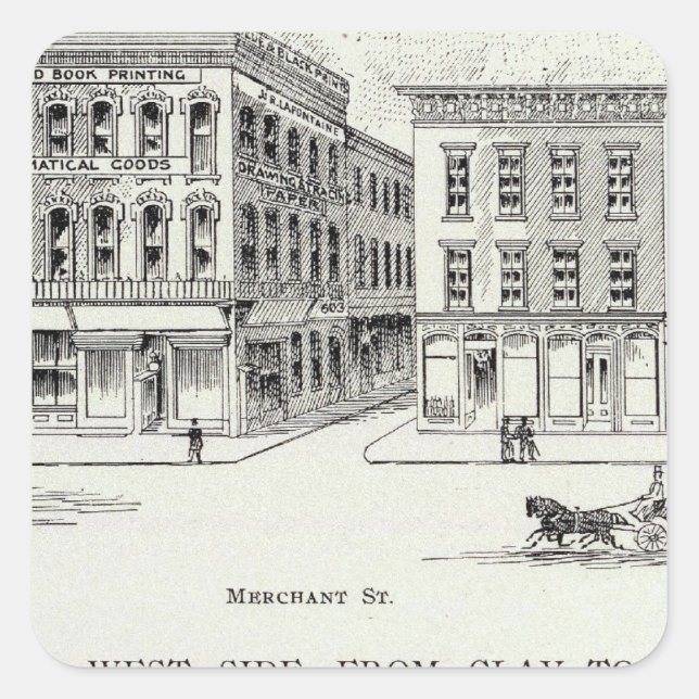 Sticker Carré Montgomery West side Clay et Washington (Devant)